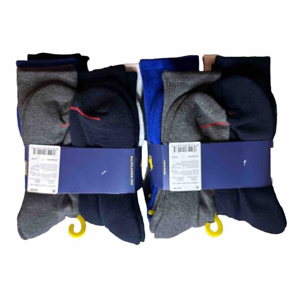 12 Pairs Polo Ralph Lauren Classic Sport Socks Bear Flag Men’s Shoe Size 6-12.5 - Picture 5 of 9